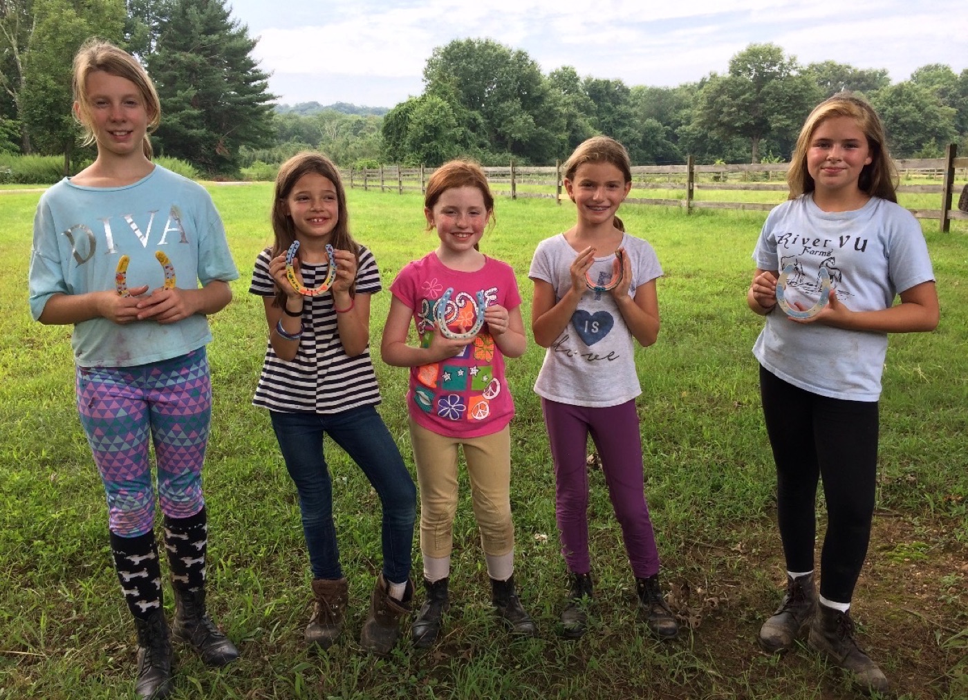 Youth summer horse activity at River Vu Farms near Rockaway, New Jersey