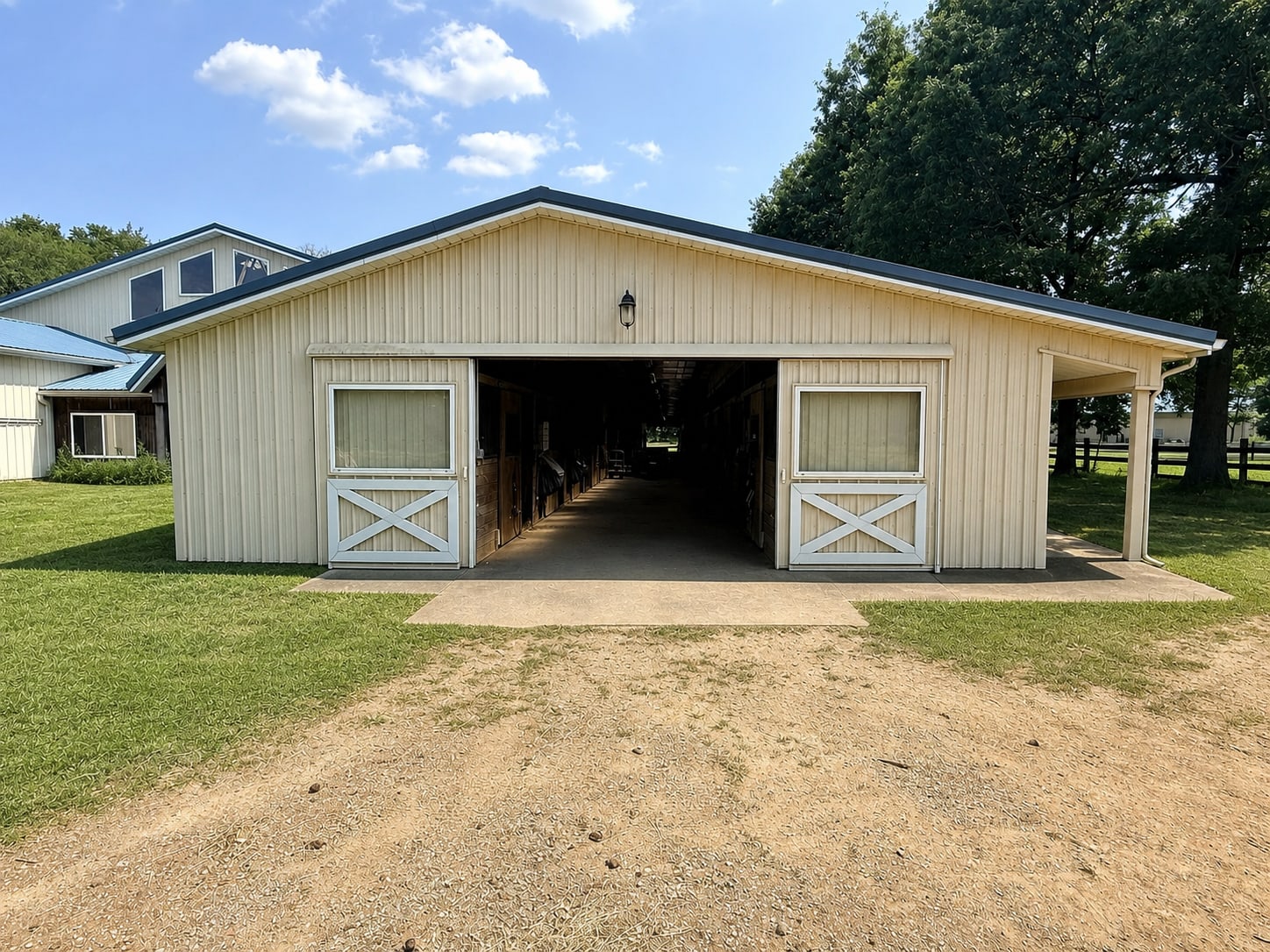Main barn entrance at River Vu Farms