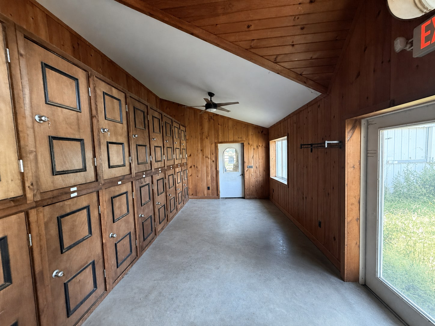 New tack room with individual wooden closets at River Vu Farms