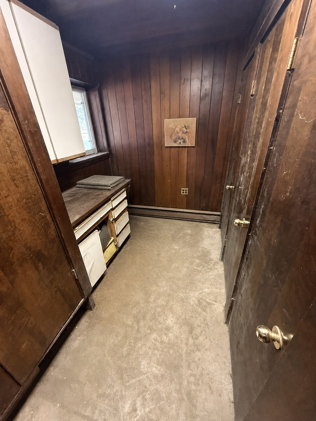 Old tack room closet area at River Vu Farms